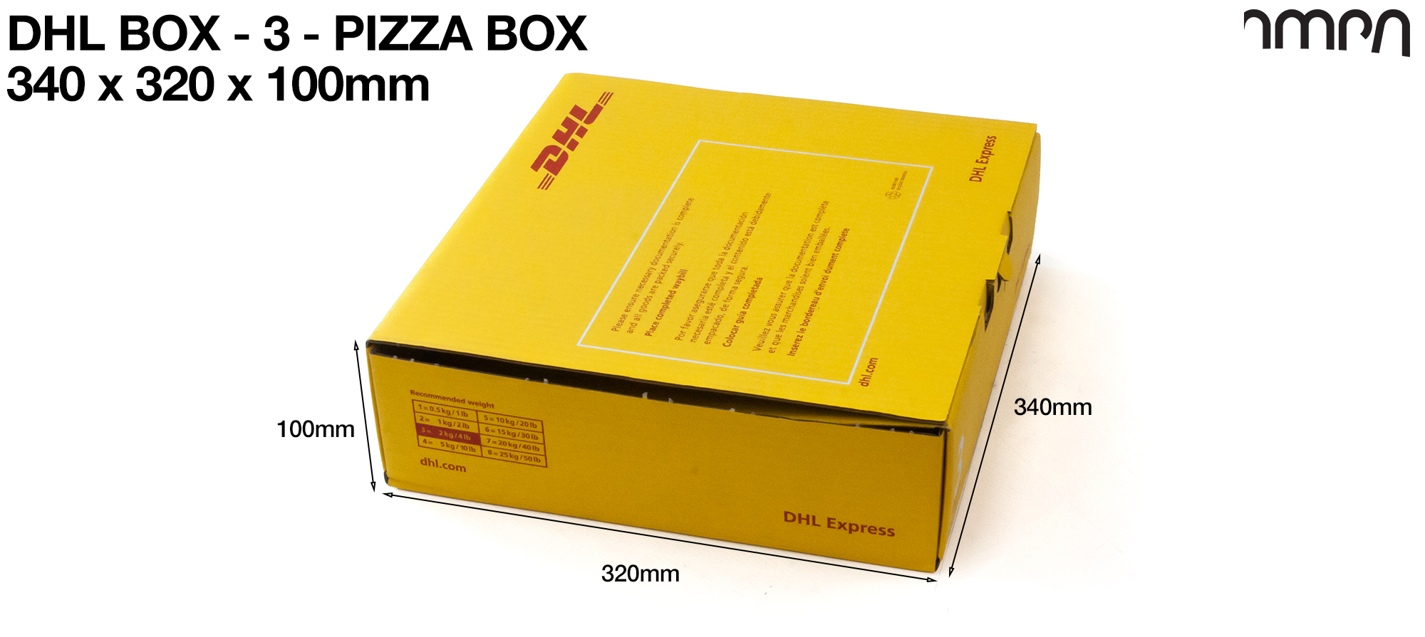 DHL Box 3 Pizza 340 x 320 x 100mm