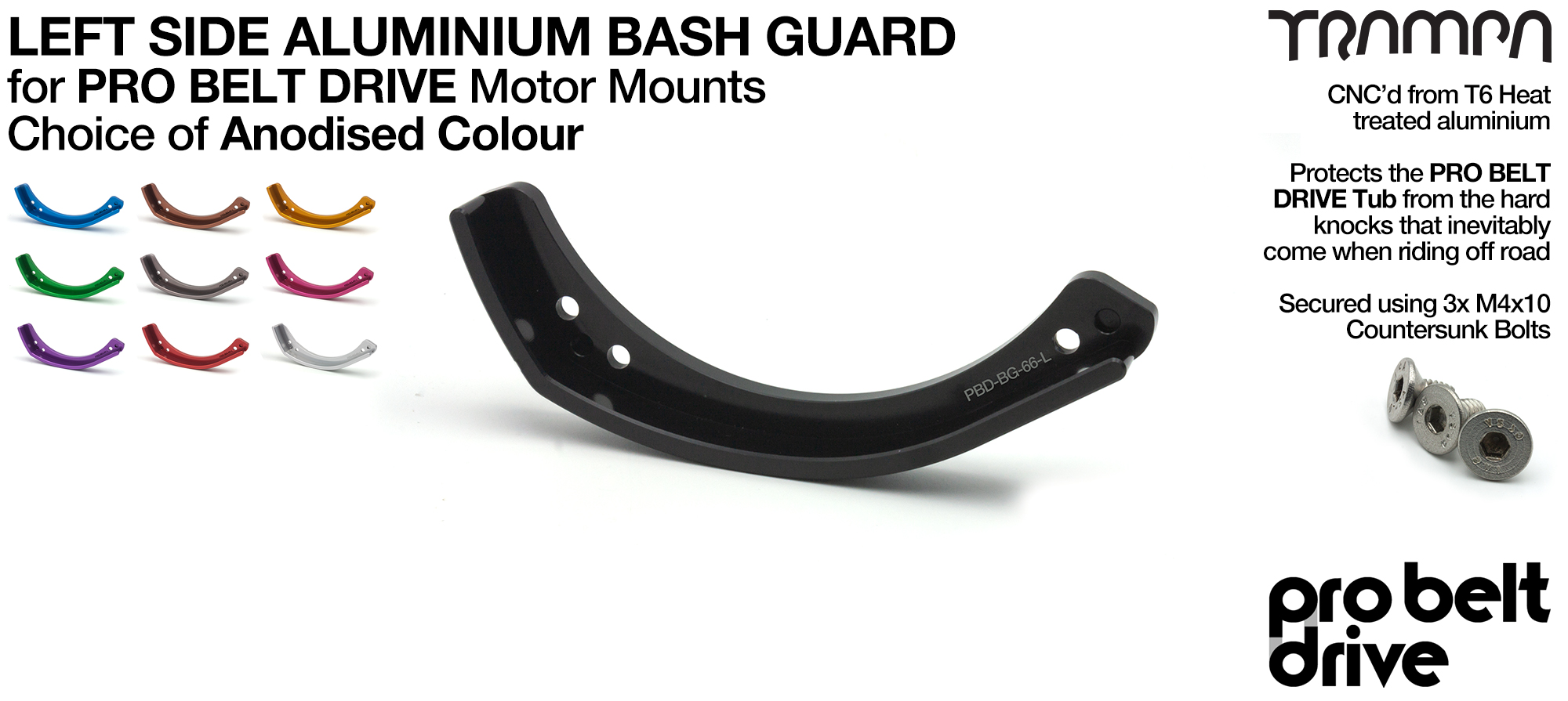 20mm PRO Belt Motor Mount Bash Guard - LEFT (REGULAR)