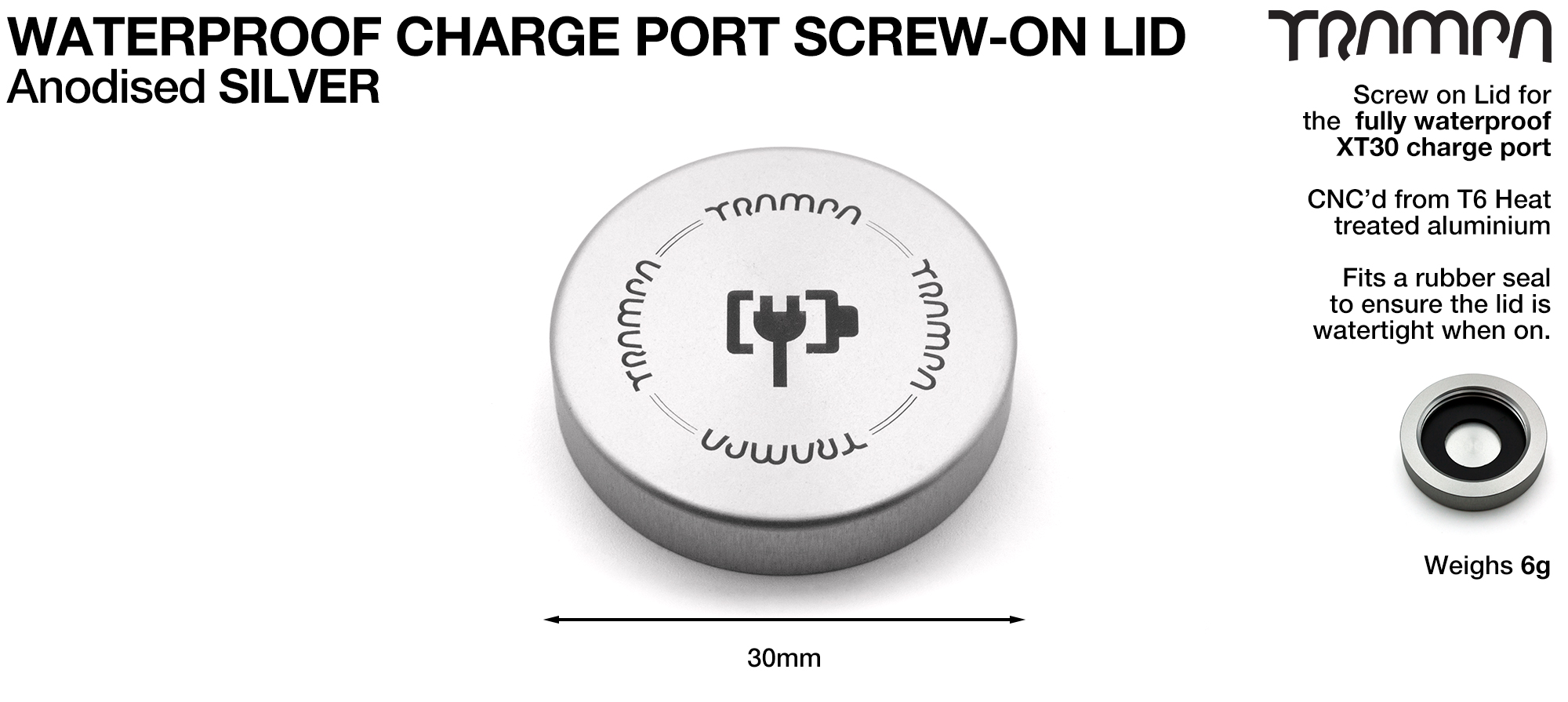 Charge Point TOP - Anodised SILVER