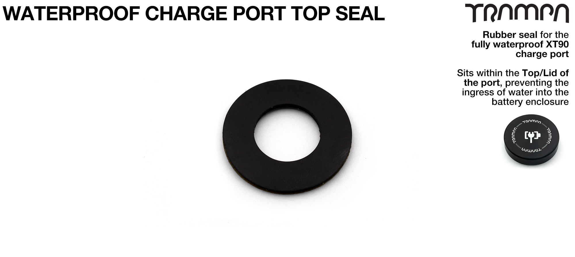 ORRSOM GT STICKY Backed Charge Port Rubber FLAT Ring CAP SEAL made from NBR Rubber 12x23.3x 1mm Used for Waterproofing the Charge port