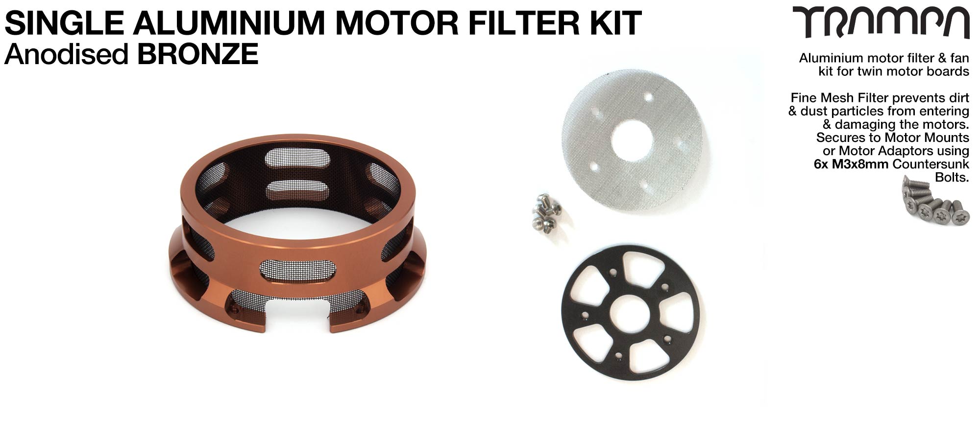 HALF CAGE Motor protection  - BRONZE anodised with Filters - SINGLE