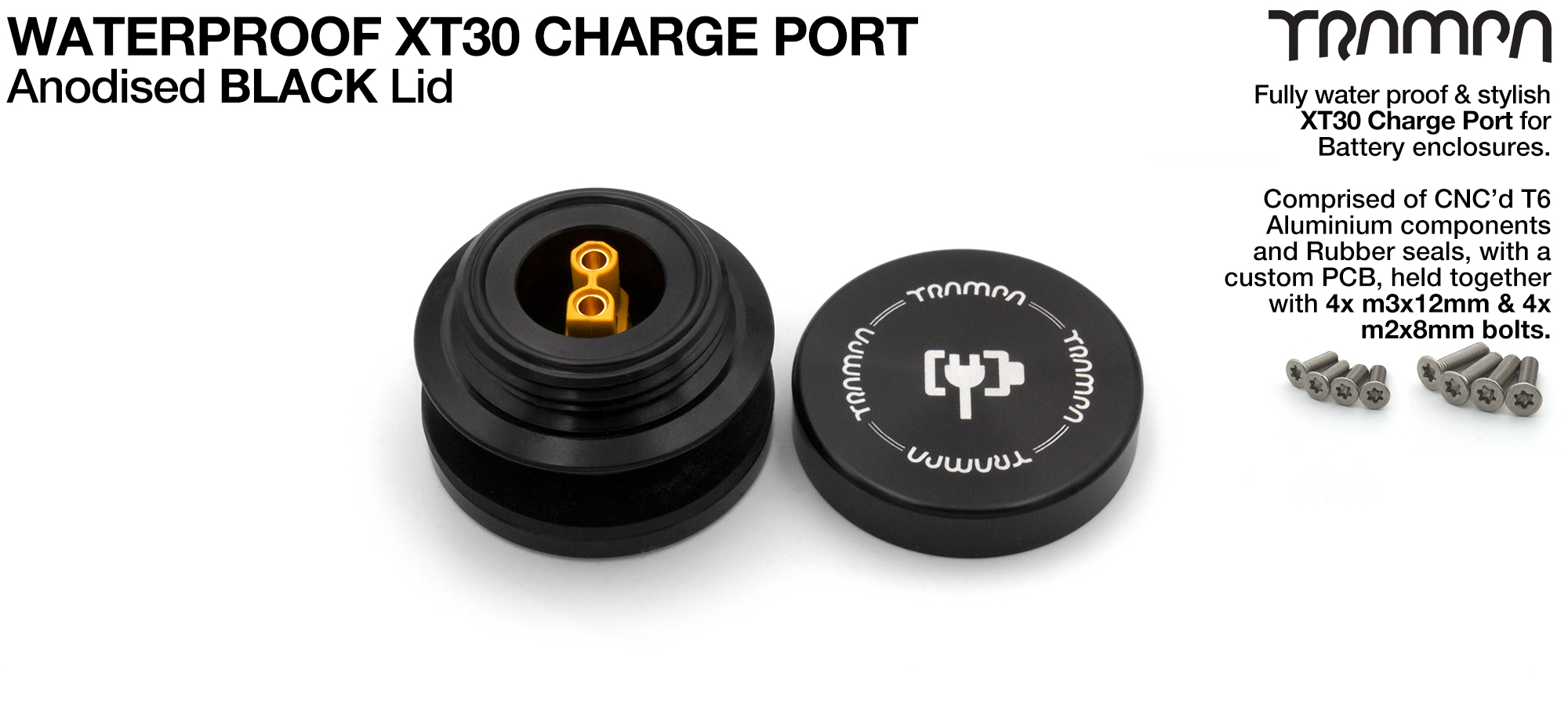 ORRSOM GT XT30 WATERPROOF Charge Port - BLACK