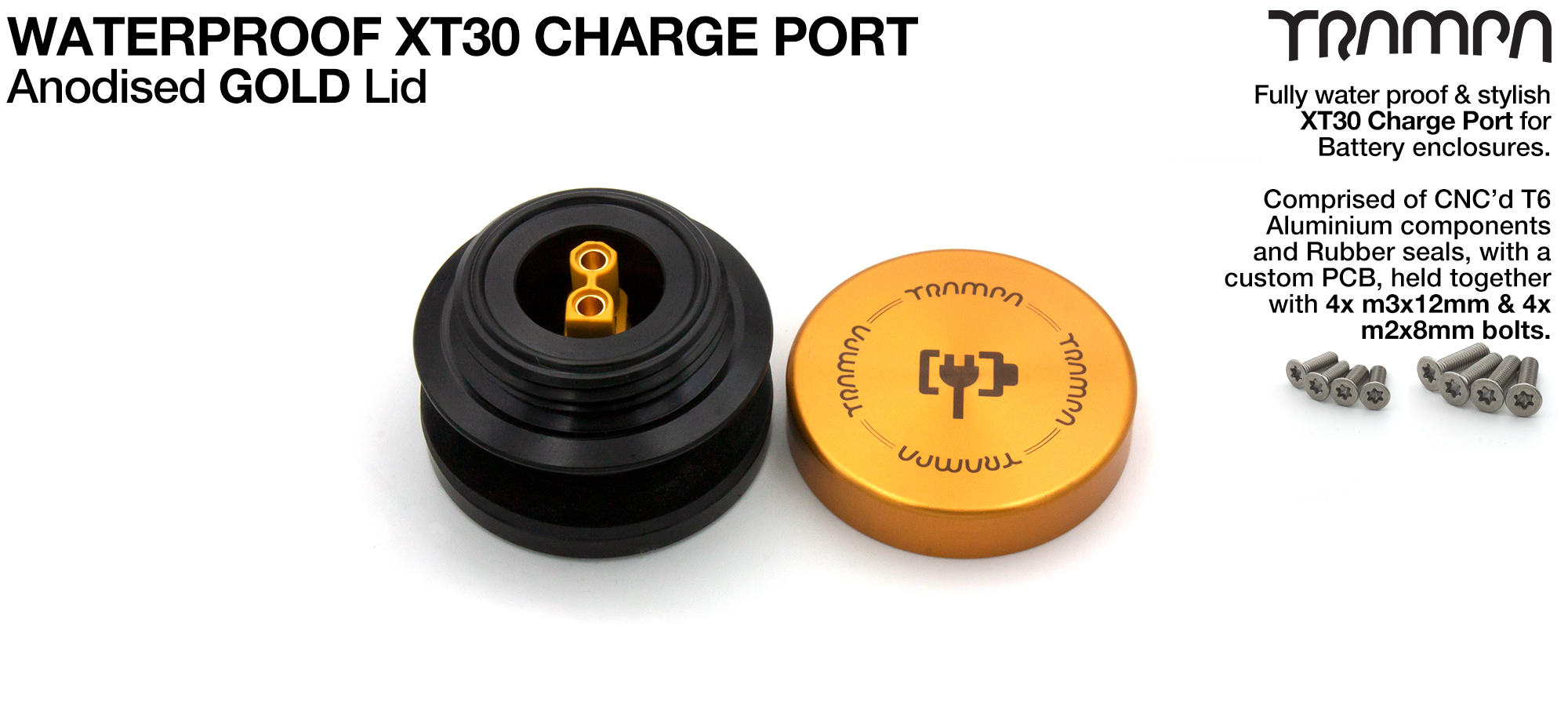 ORRSOM GT XT30 WATERPROOF Charge Port - GOLD