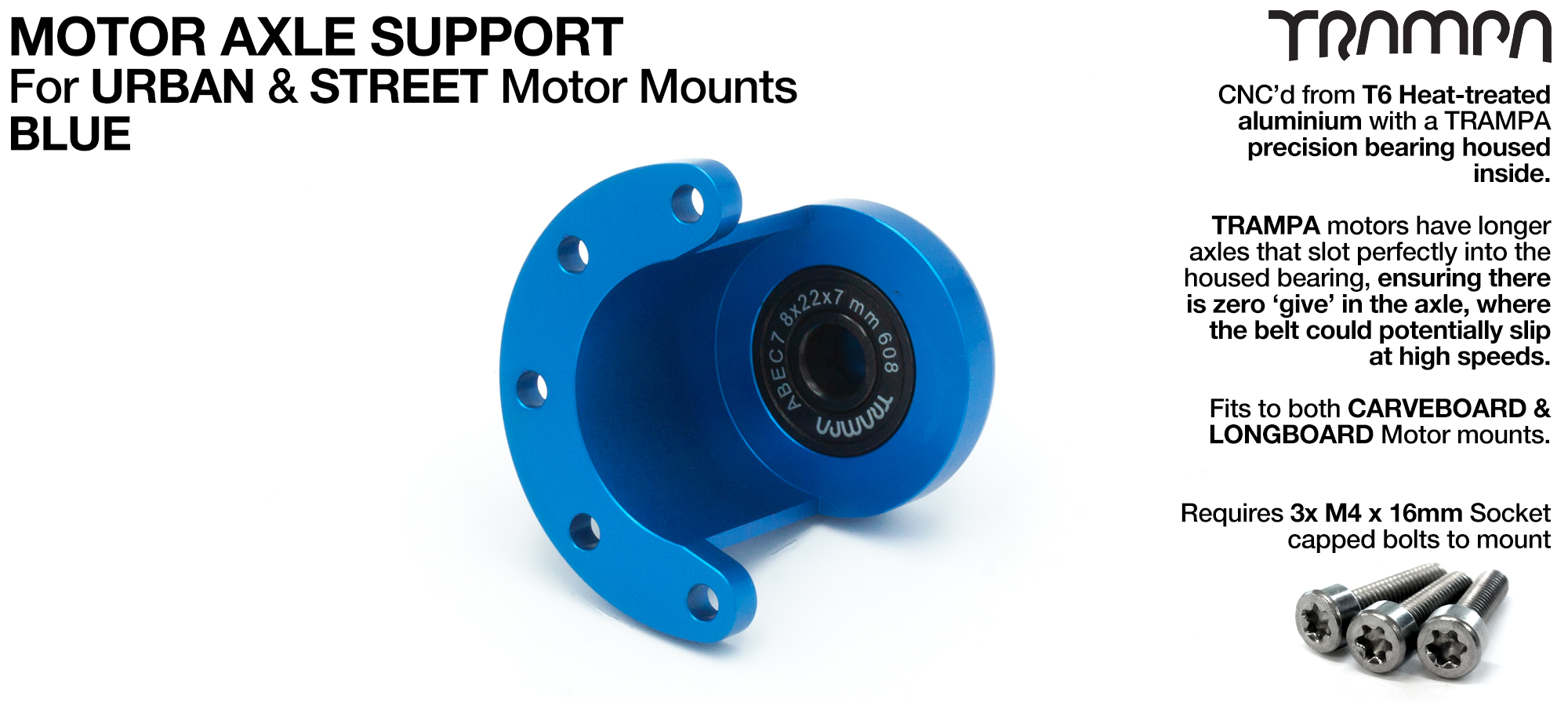 ORRSOM Longboard Motor Axle Support for Motor Mounts  - BLUE