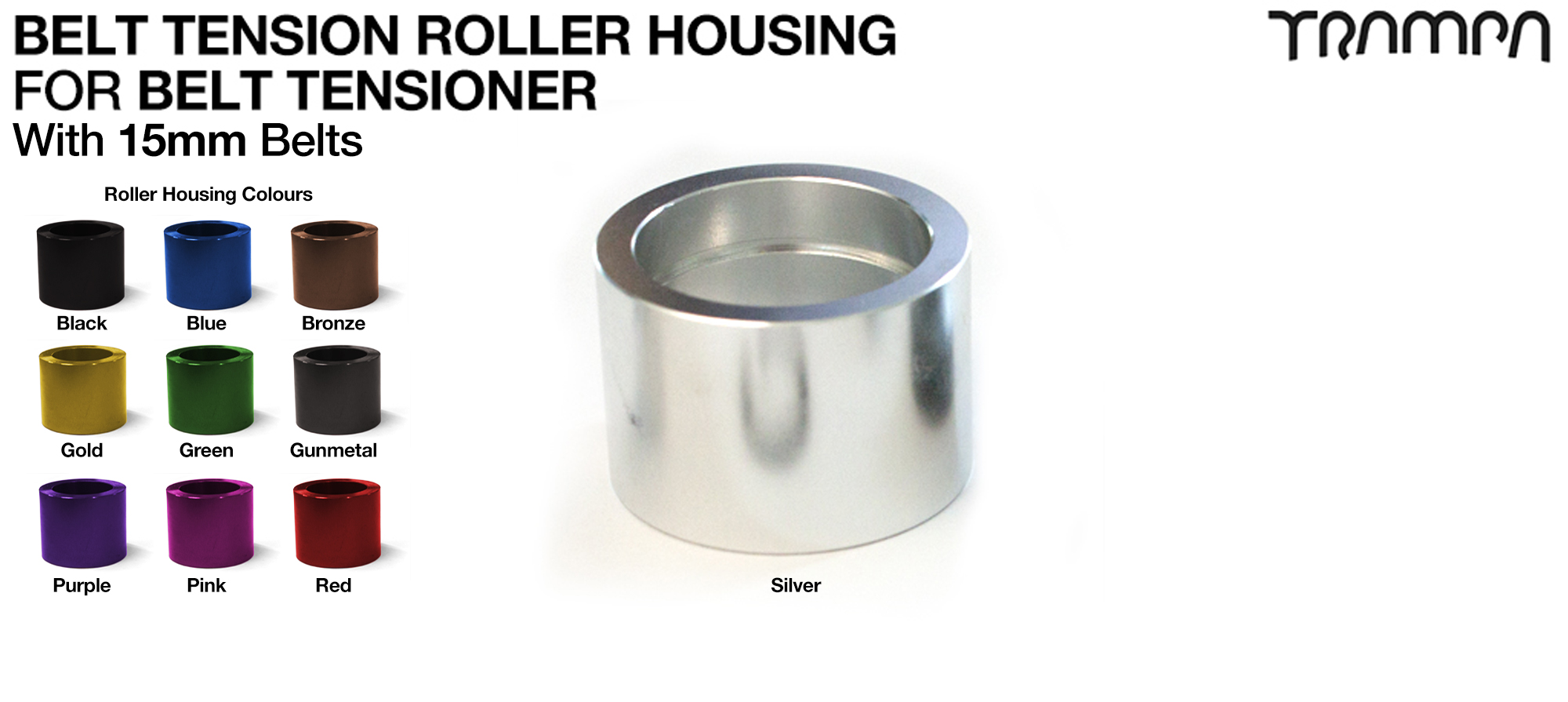 Belt Tension Roller Housing - CUSTOM 15mm or 20mm