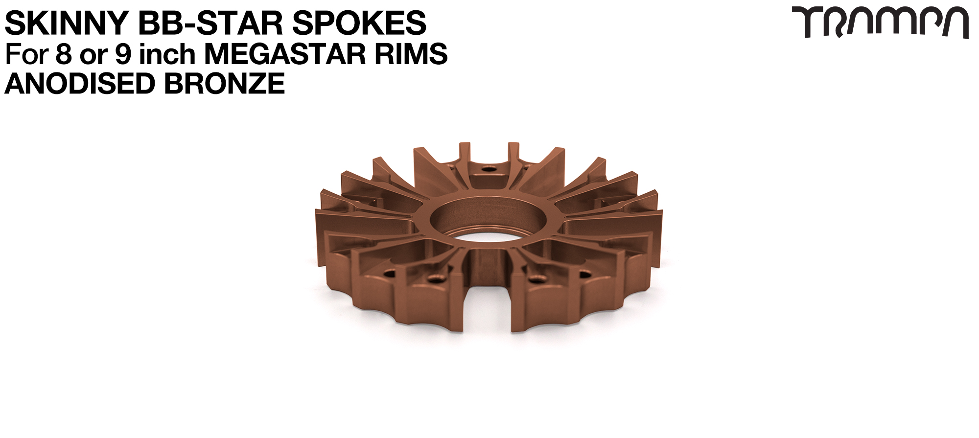 BBStar SKINNY Spoke for MEGASTAR 8 & 9 Rims - Extruded T6 Heat Treated & CNC Precision milled - BRONZE