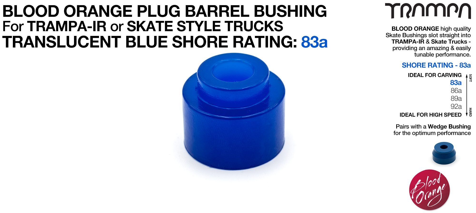 Blood Orange PLUG BARREL - TRANSLUCENT BLUE 89a