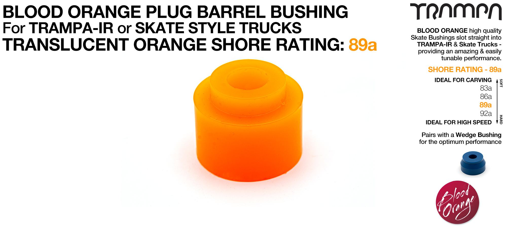Blood Orange PLUG BARREL - Translucent ORANGE 89a