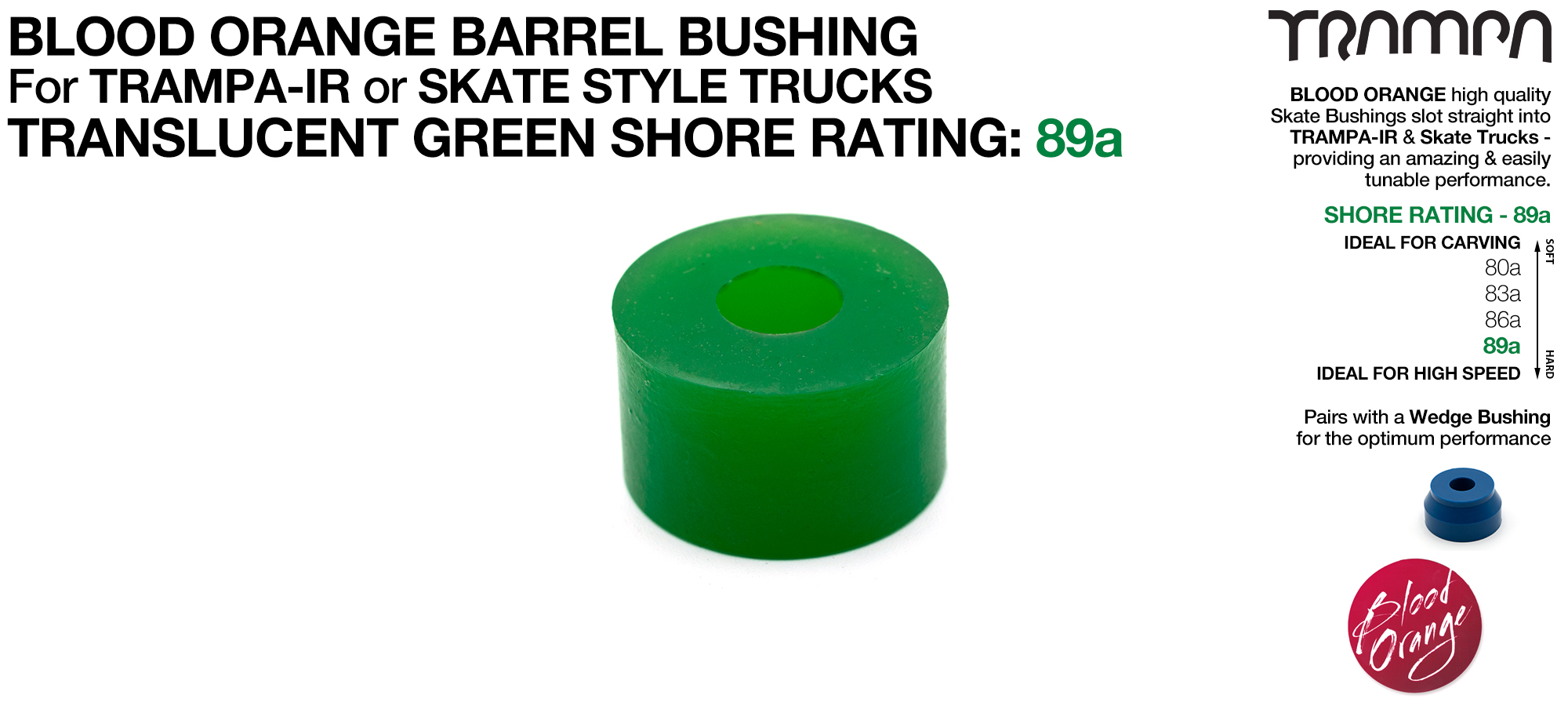 Blood Orange BARREL - Translucent GREEN 89a