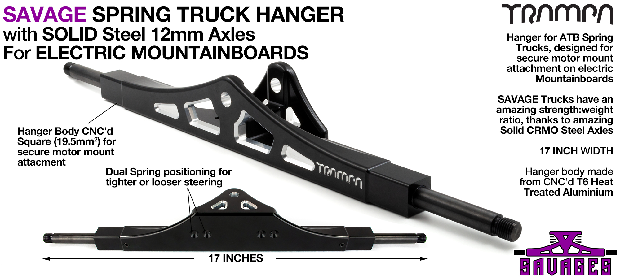 SAVAGE ATB Hanger with 18.2mm Spacers & Axle nuts
