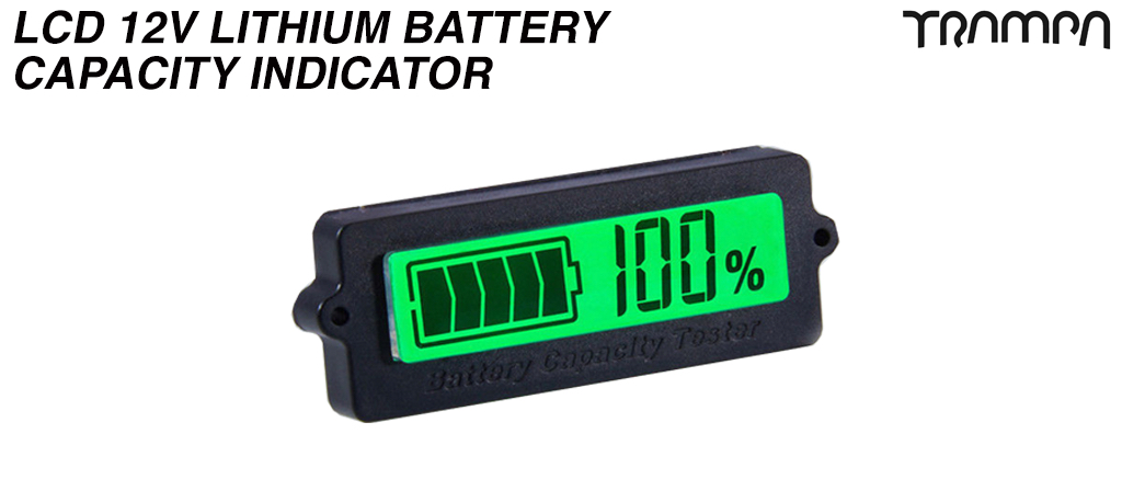 LCD 12V Lithium Battery Capacity Indicator - YELLOW Screen 