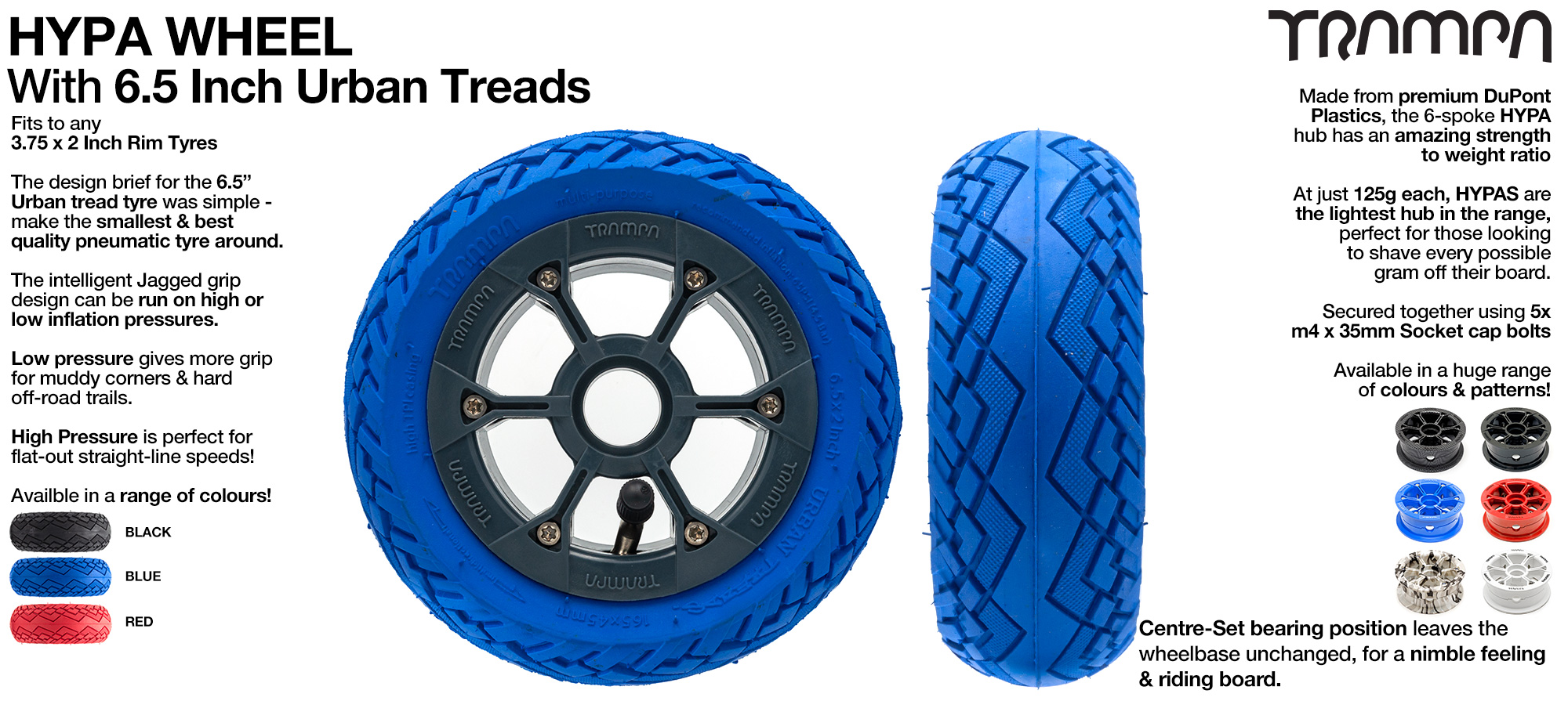 HYPA WHEELS Showing with 6 Inch URBAN TREADS