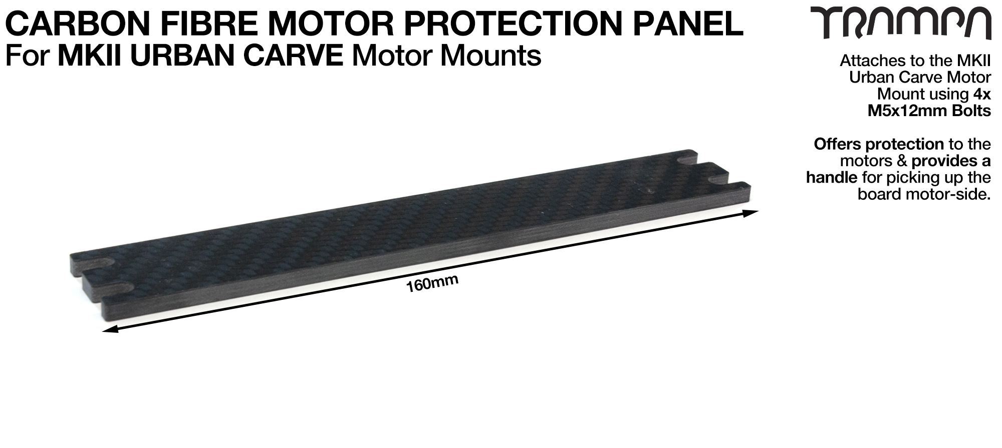 MkII URBAN & GUMMIES Carve Motor Mount Carbon Fibre Motor protection Panel 