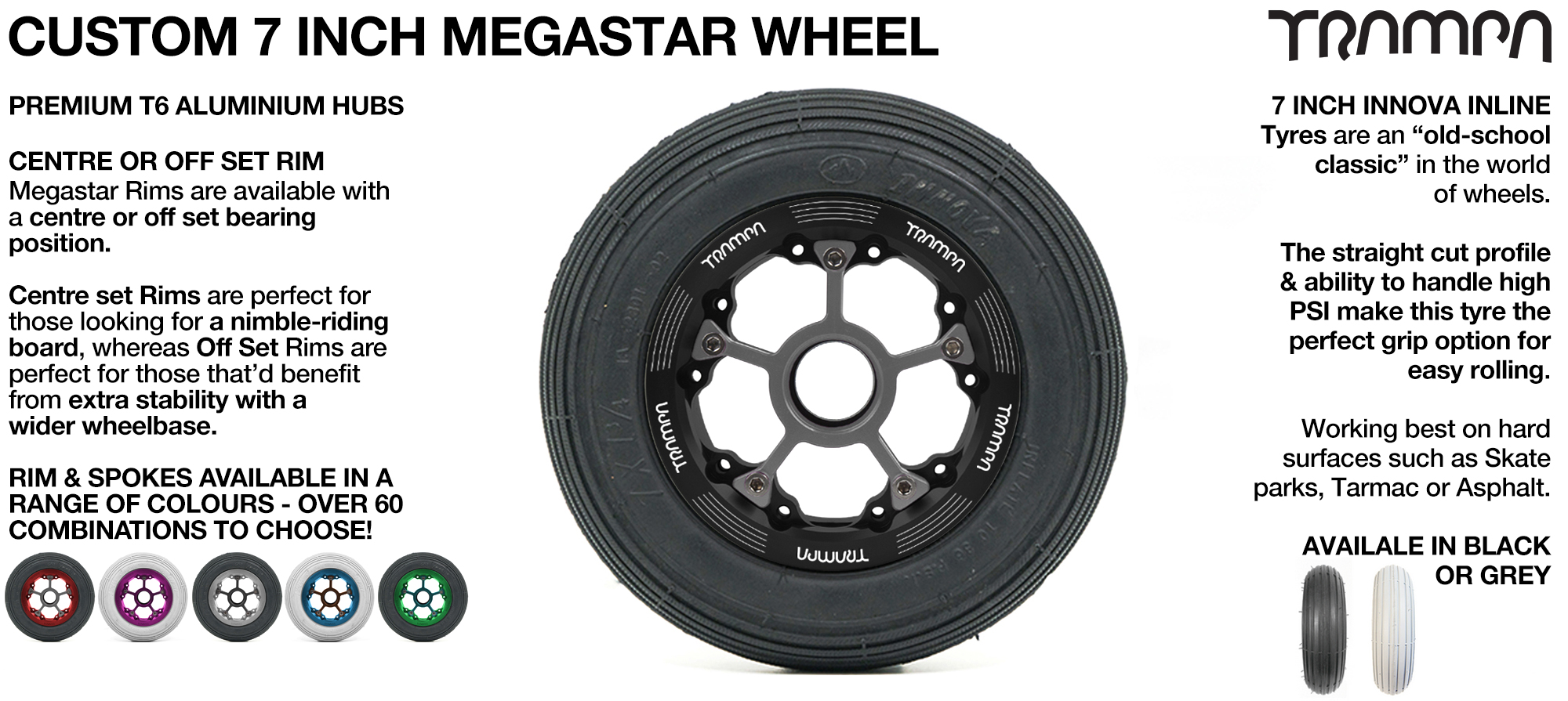 OFF-SET MEGASTAR 8 Hub with 7 Inch Tyres