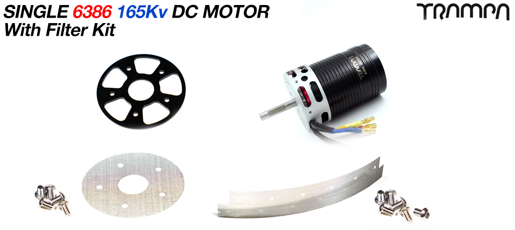 1x 6386 165Kv TRAMPA DC Motors with Basic Filters 