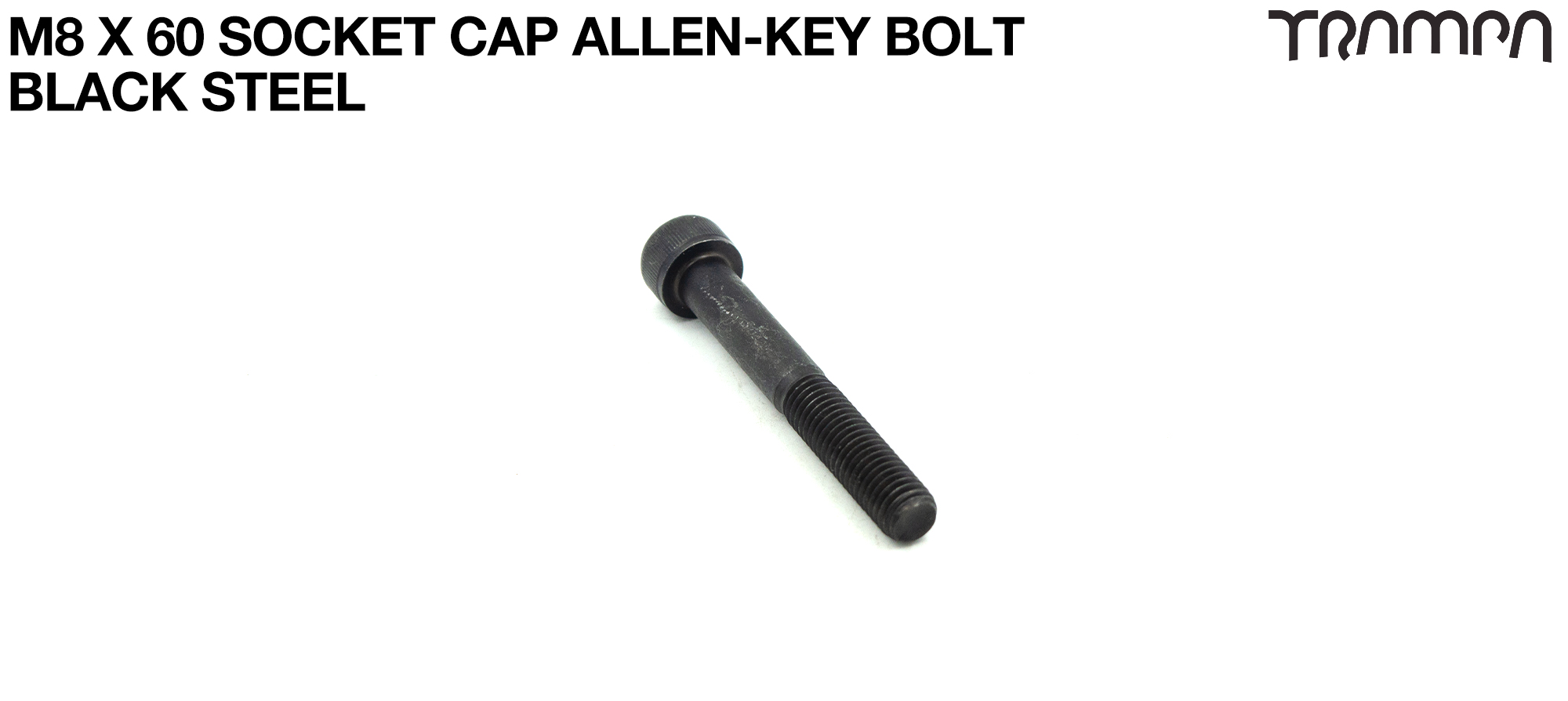 M8 x 60mm Socket Capped Allen-Key Bolt for primo hub - Marine Grade Stainless steel - Black Steel