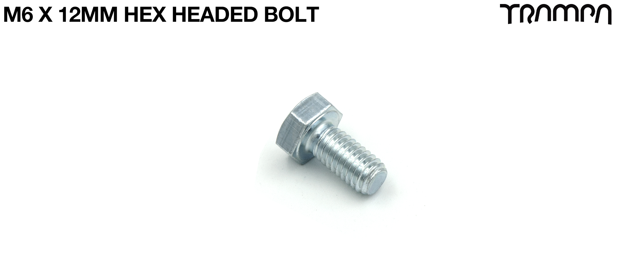 M6 x 12mm Hex Head Bolt - High Tensile 8.8 Bright Zinc Plated