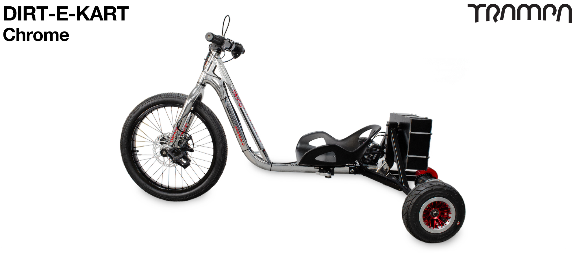 Dirt-E-Trike - 12s CELL-PACK LOADED - BUY NOW CHROME Includes VESC HP HiGo Cables, BMS & 12s 6Amp Charger (COPY)