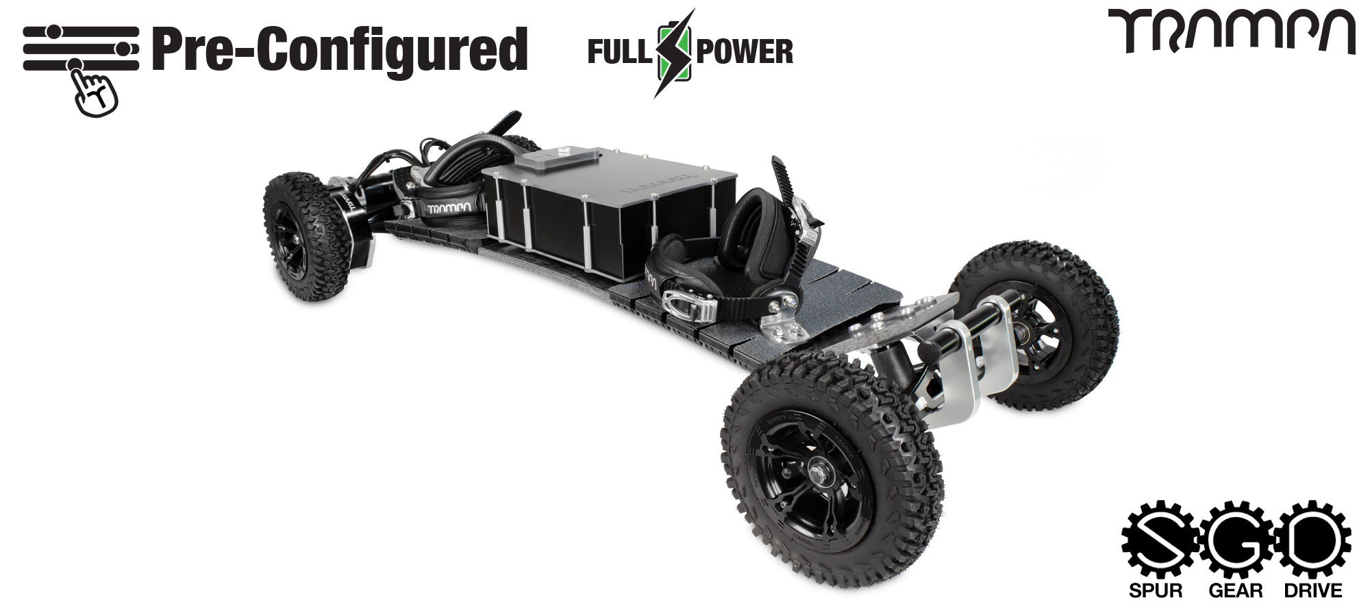 Pre-Configured - Full Power - Spur Gear Drive Electric Mountainboard