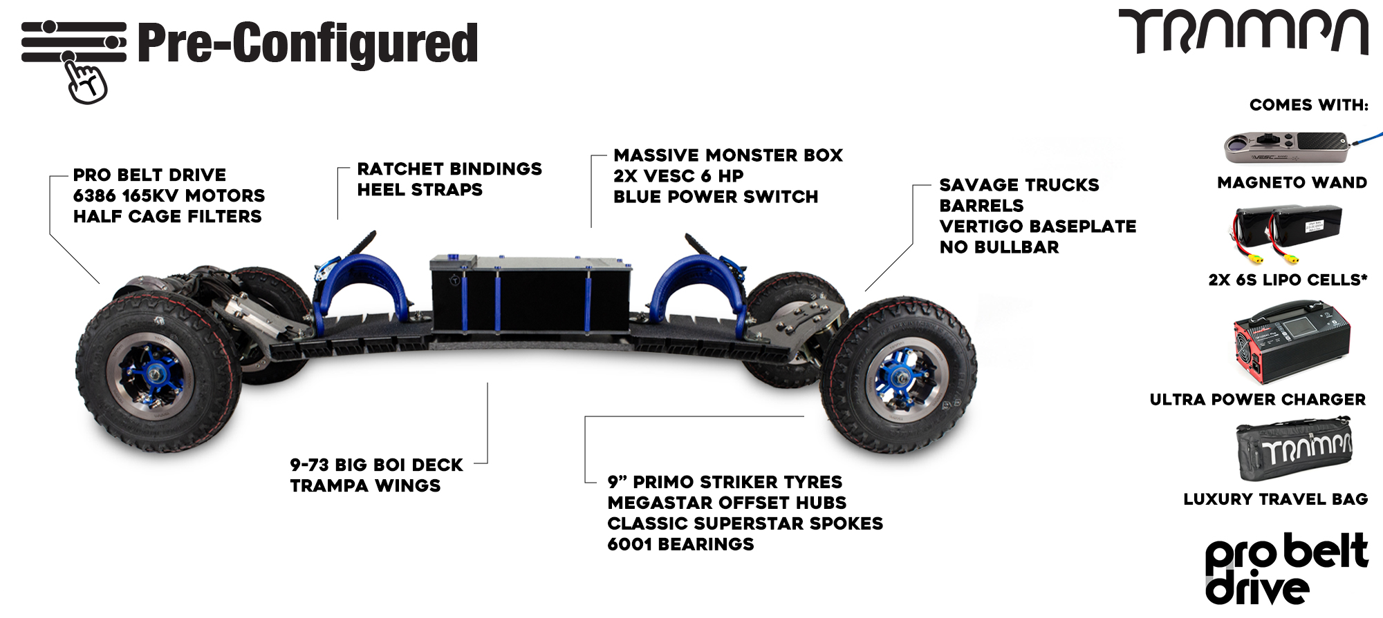 Pre-Configured - Pro Belt Drive Electric Mountainboard