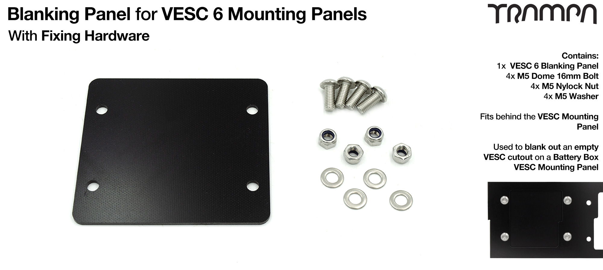 VESC 6 Blanking panel with fixing bolts