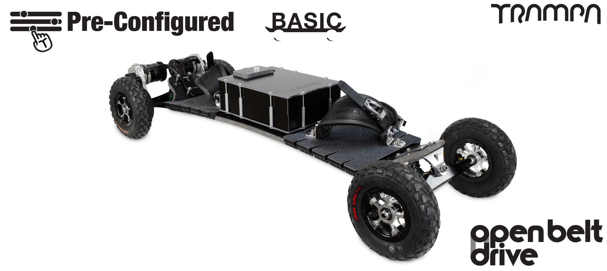 Pre-Configured - Basic - Open Belt Drive Electric Mountainboard