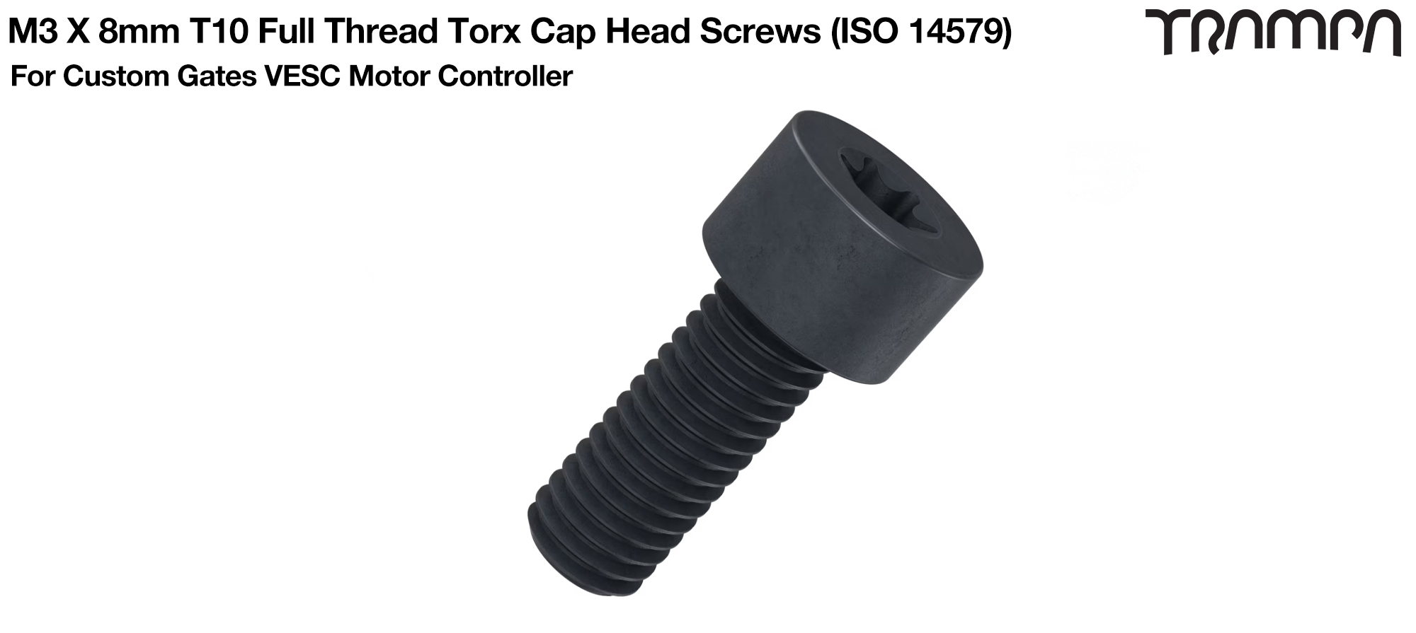 M3 x 8mm T10 Full Thread Torx Cap Head Screws (ISO 14579) 