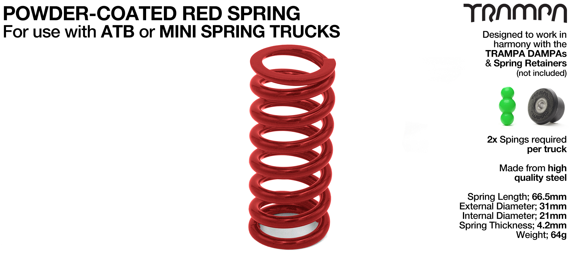 Steel Spring Powder Coated - RED