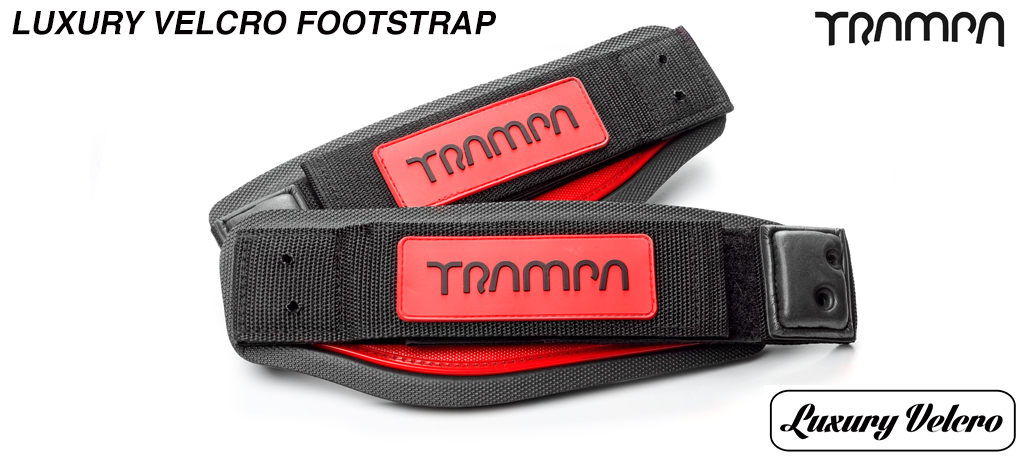 Red patch & Black logo Luxury Velcro Footstraps