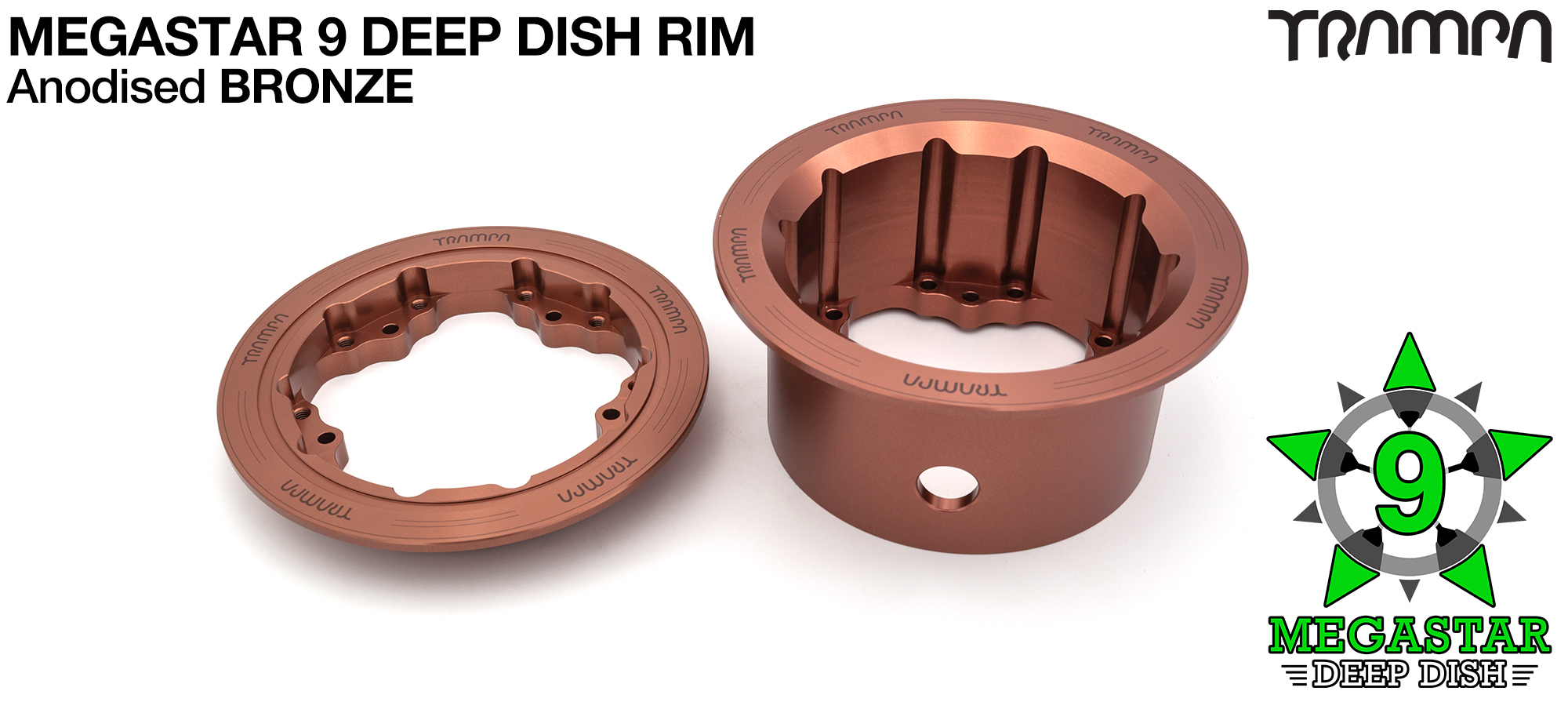 3.75/4x 3 inch DEEP-DISH MEGASTAR 9 Rims - BRONZE