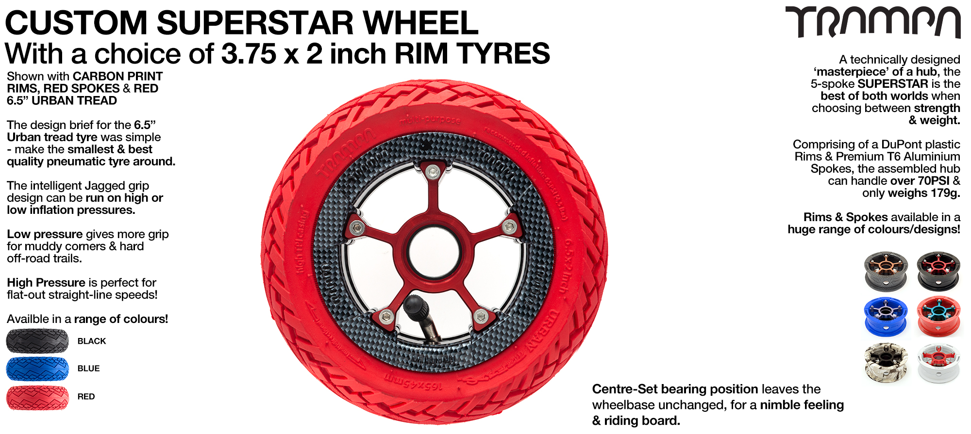 SUPERSTAR WHEEL - BUILD YOUR OWN CUSTOM MADE up to 8 inch Tyres