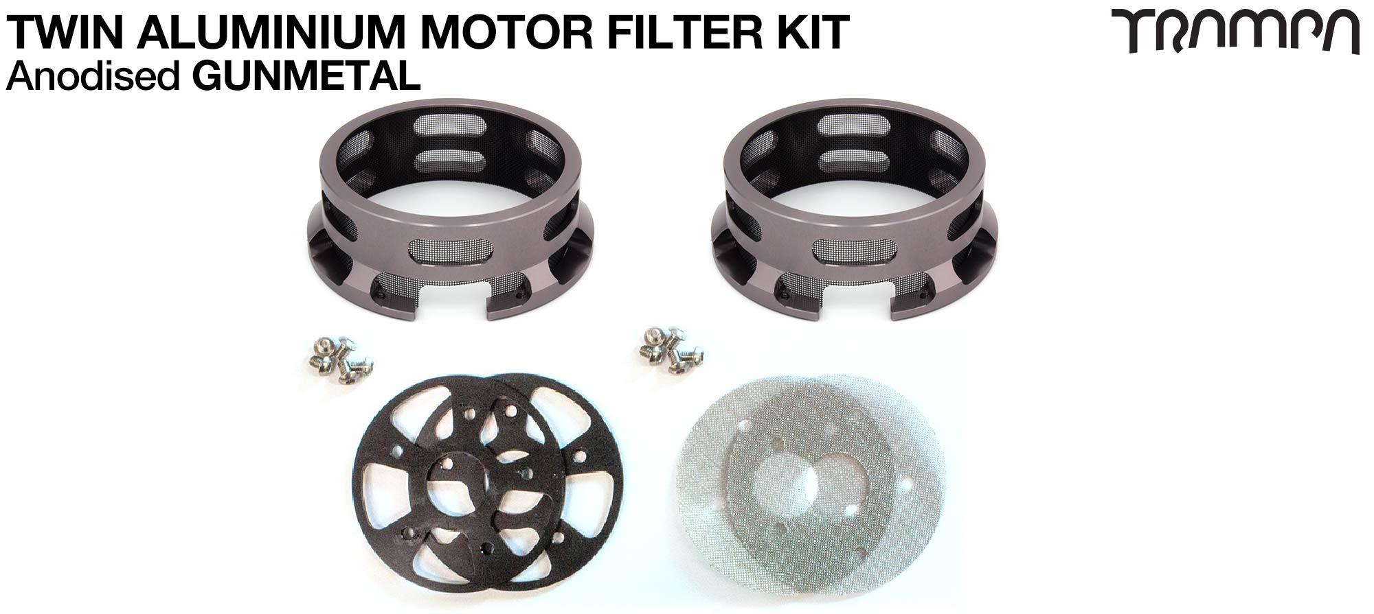 HALF CAGE Motor protection  with anodised with Filter - TWIN 