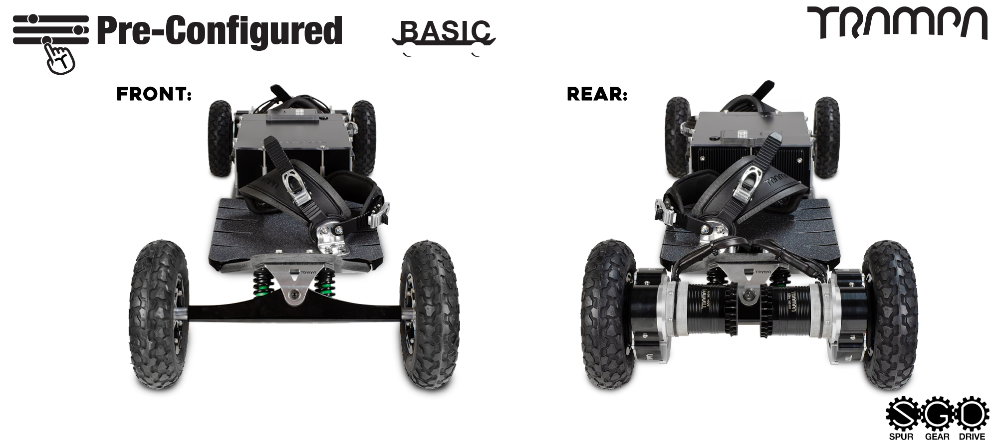 Pre-Configured - Basic - Spur Gear Drive Electric Mountainboard