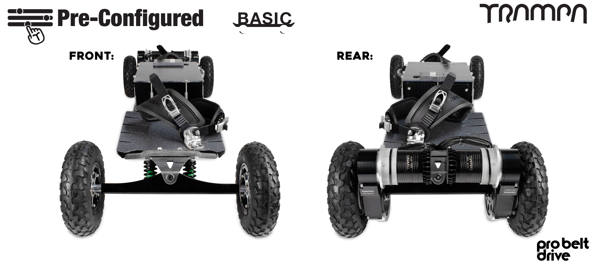 Pre-Configured - Basic - Pro Belt Drive Electric Mountainboard