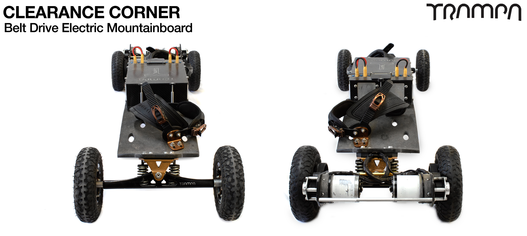 51 Clearance Electric Mountainboard - 16ply Holy Pro Deck, Vertigo Trucks, Classic Monster Box, Urban Belt Drive, 14T x 62T, 160kv Motors, Superstar Hubs with 8 inch Tread Tyres