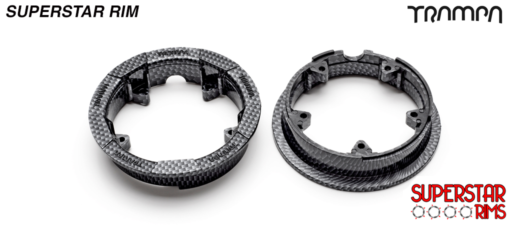 Genuine SUPERSTAR CENTER-SET Rim 3.75x 2 Inch fits all 3.75 Inch Tyres - CARBON print