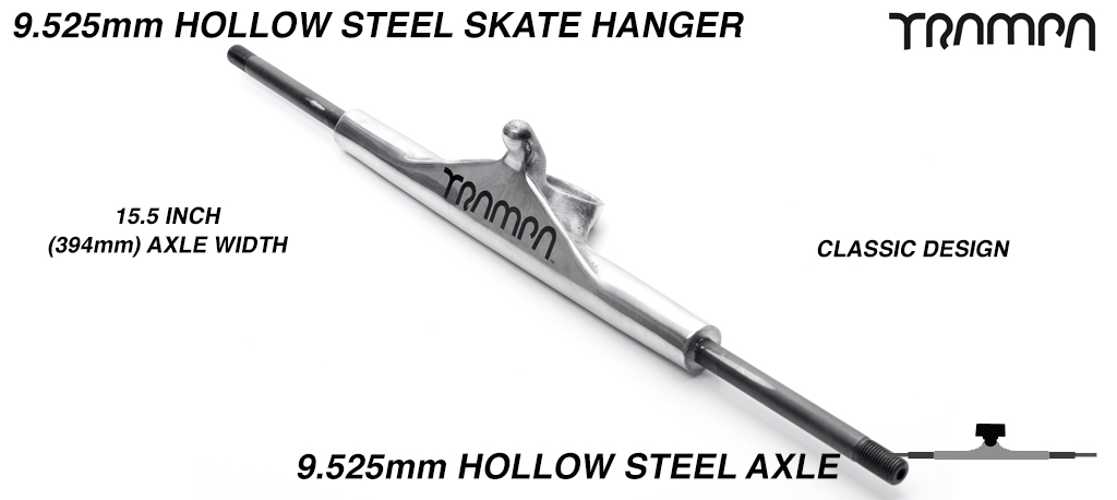 9.525mm (3/8ths of an Inch) HOLLOW axle Skate Hanger - Polished Aluminum Body