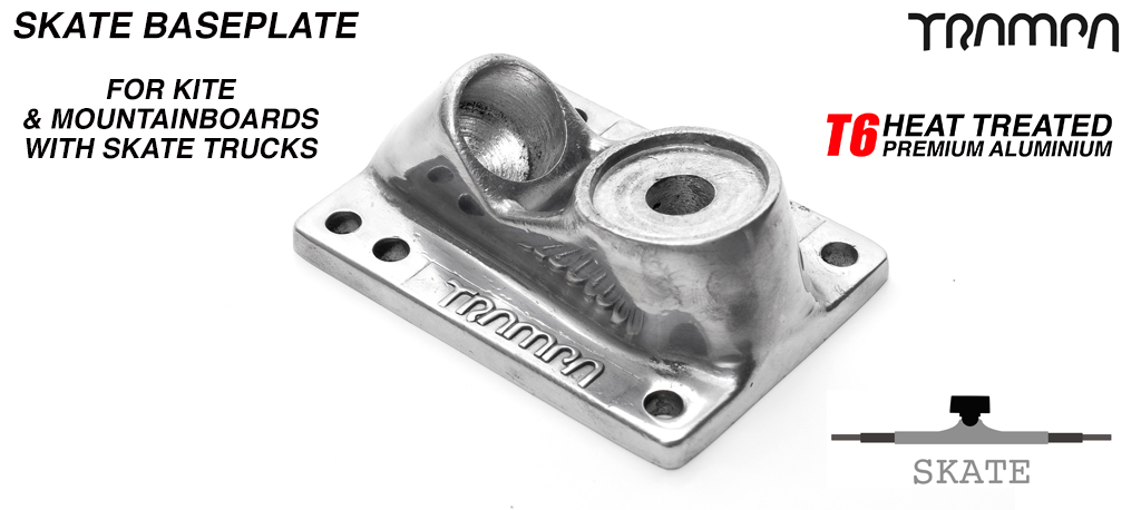 Skate Truck Baseplate - Trampa embossed, high quality Bead Polished - LAQUERED