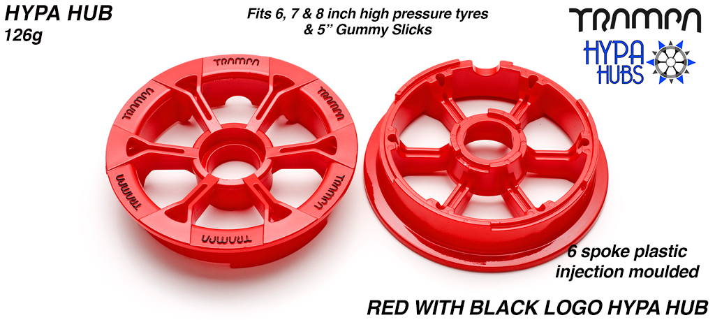 RED Gloss with BLACK logo's HYPA Hub
