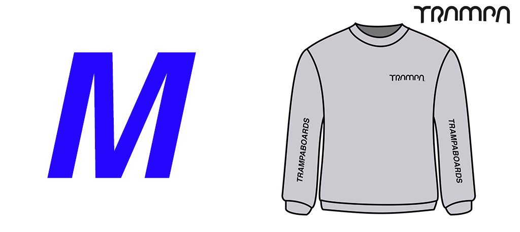 GREY GILDAN HEAVYWEIGHT Sweatshirt with Black TRAMPA Logo's - Medium