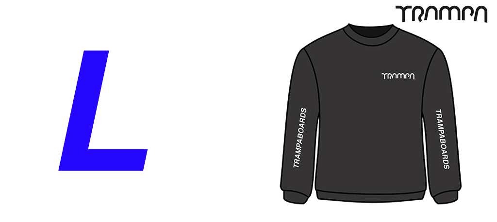 BLACK STARWORLD Ultimate Sweatshirt with Silver TRAMPA Logo's - Large