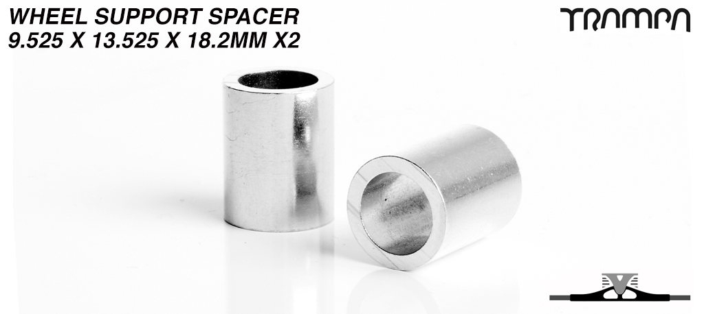 Wheel Support spacers for Hypa Hub on 9.525mm axles  - 9.525mm (ID) x 13.525mm (OD) x 18.2mm x2