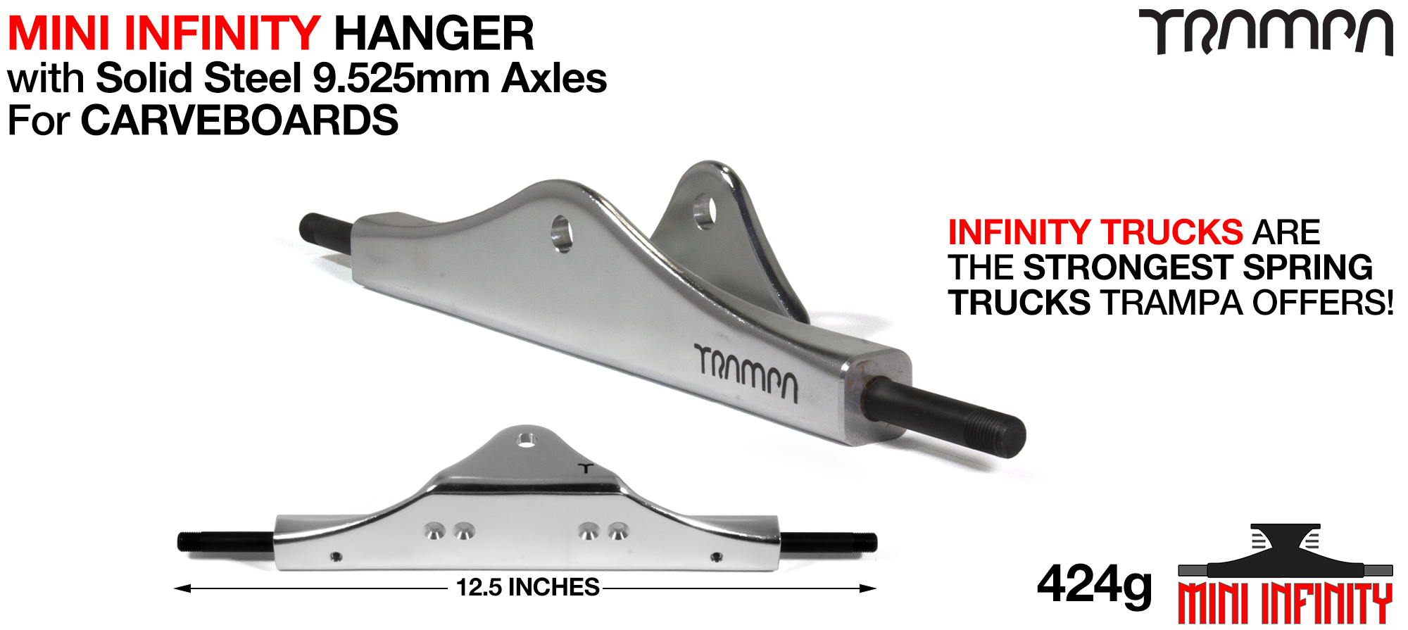 Mini INFINITY Hanger - 9.525mm SOLID axles 