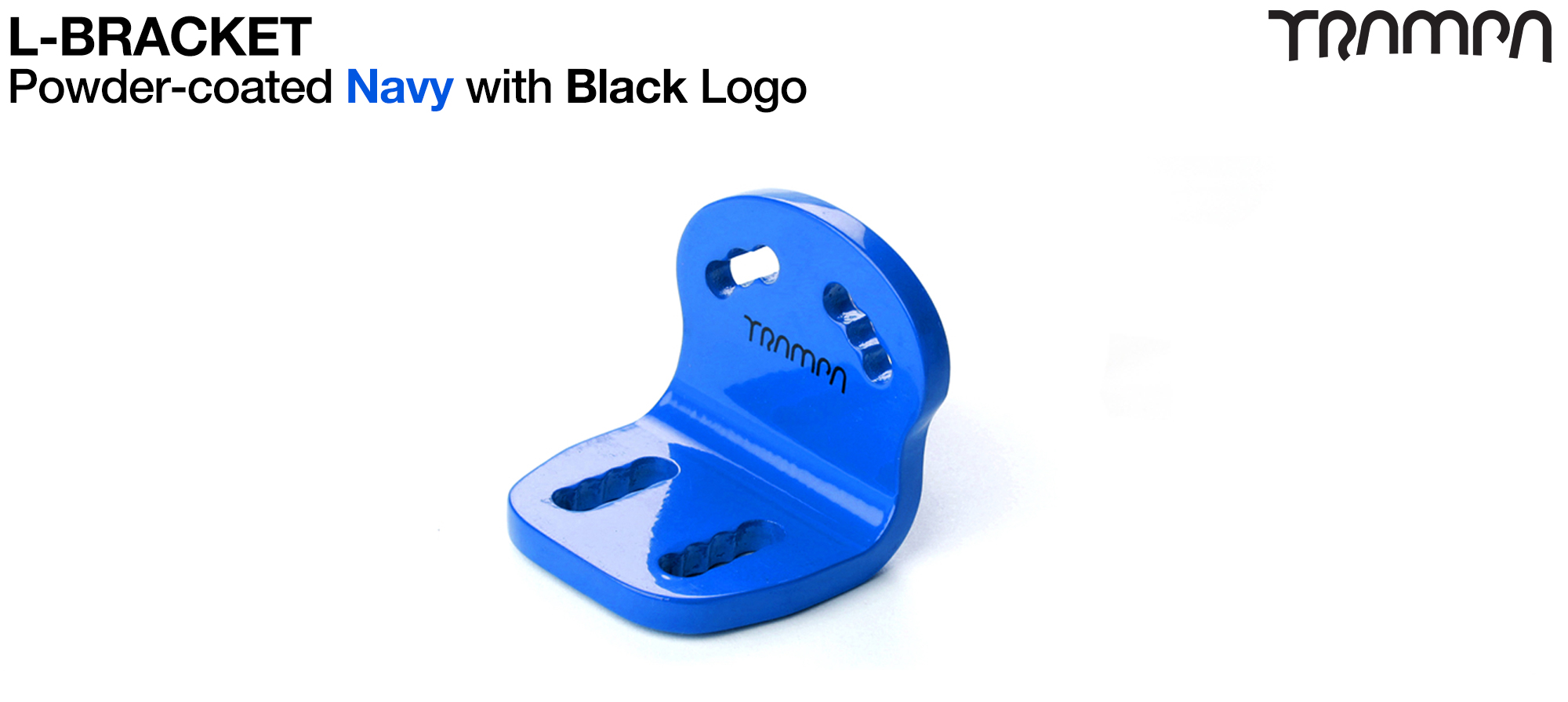 L Bracket - Powder coated NAVY with BLACK Logo