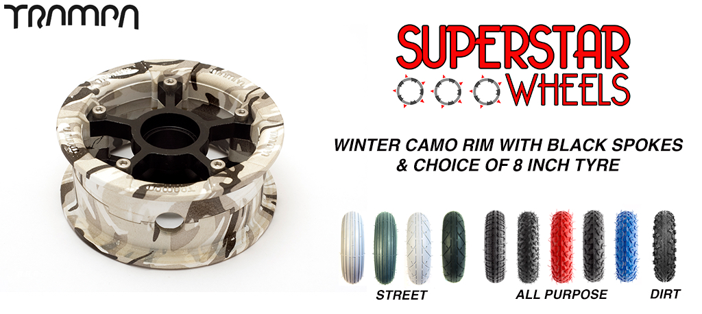 Superstar 8 inch wheel - Superstar 8 inch wheel - Winter rim Black spoke & Custom 8 Inch Tyre