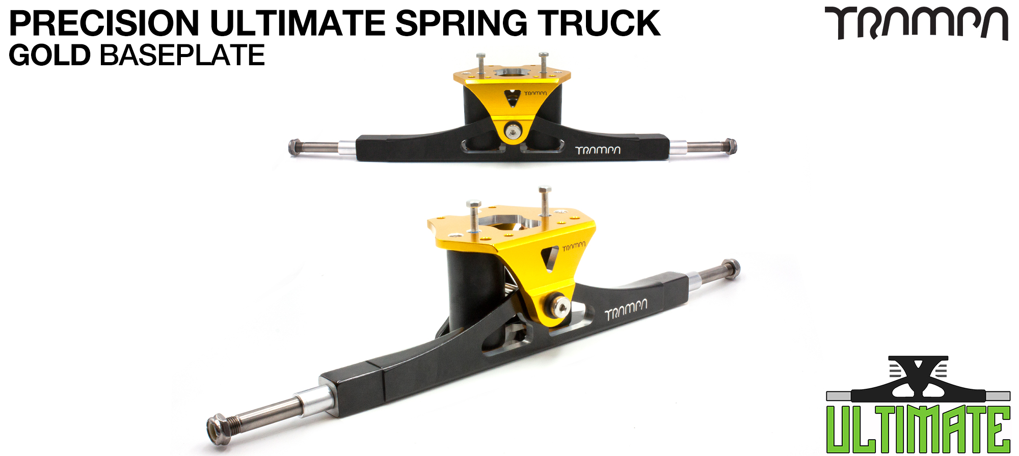 Precision CNC ULTIMATE ATB TRUCK with CNC Motor Mount fixing points, GOLD Baseplate, TITANIUM Axles & Kingpin