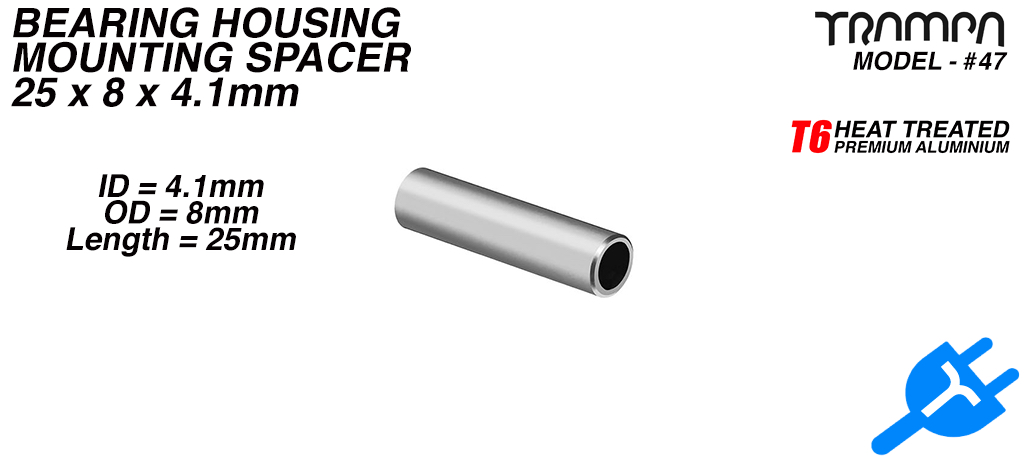 Motor Shaft Bearing housing Support spacer 4.1 x 8 x 25mm
