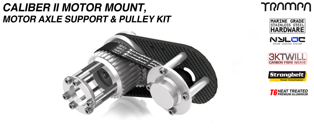 Caliber II CARBON Fiber Motormount with Axle support & Pulley Kit