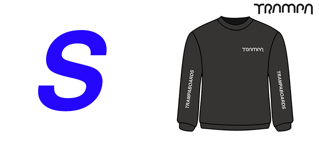 BLACK STARWORLD Ultimate Sweatshirt with Silver TRAMPA Logo's - Small