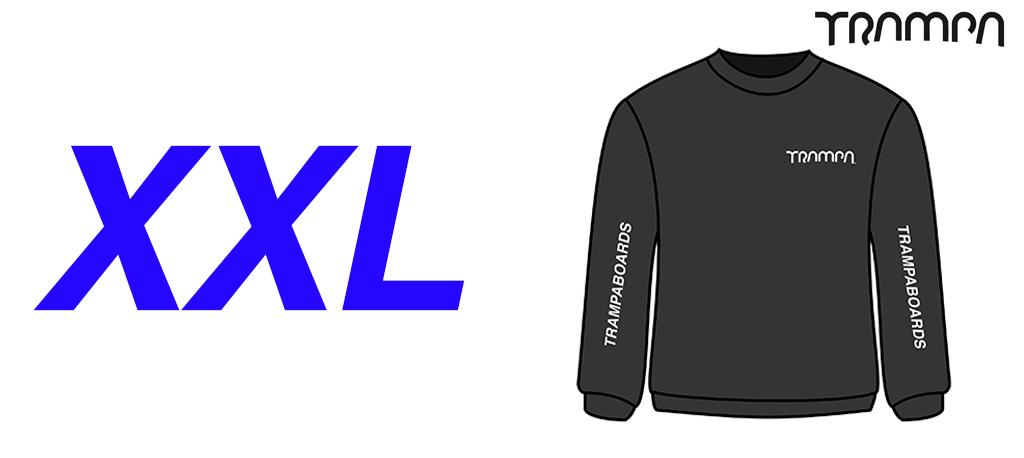 BLACK STARWORLD Ultimate Sweatshirt with Silver TRAMPA Logo's - XX Large 